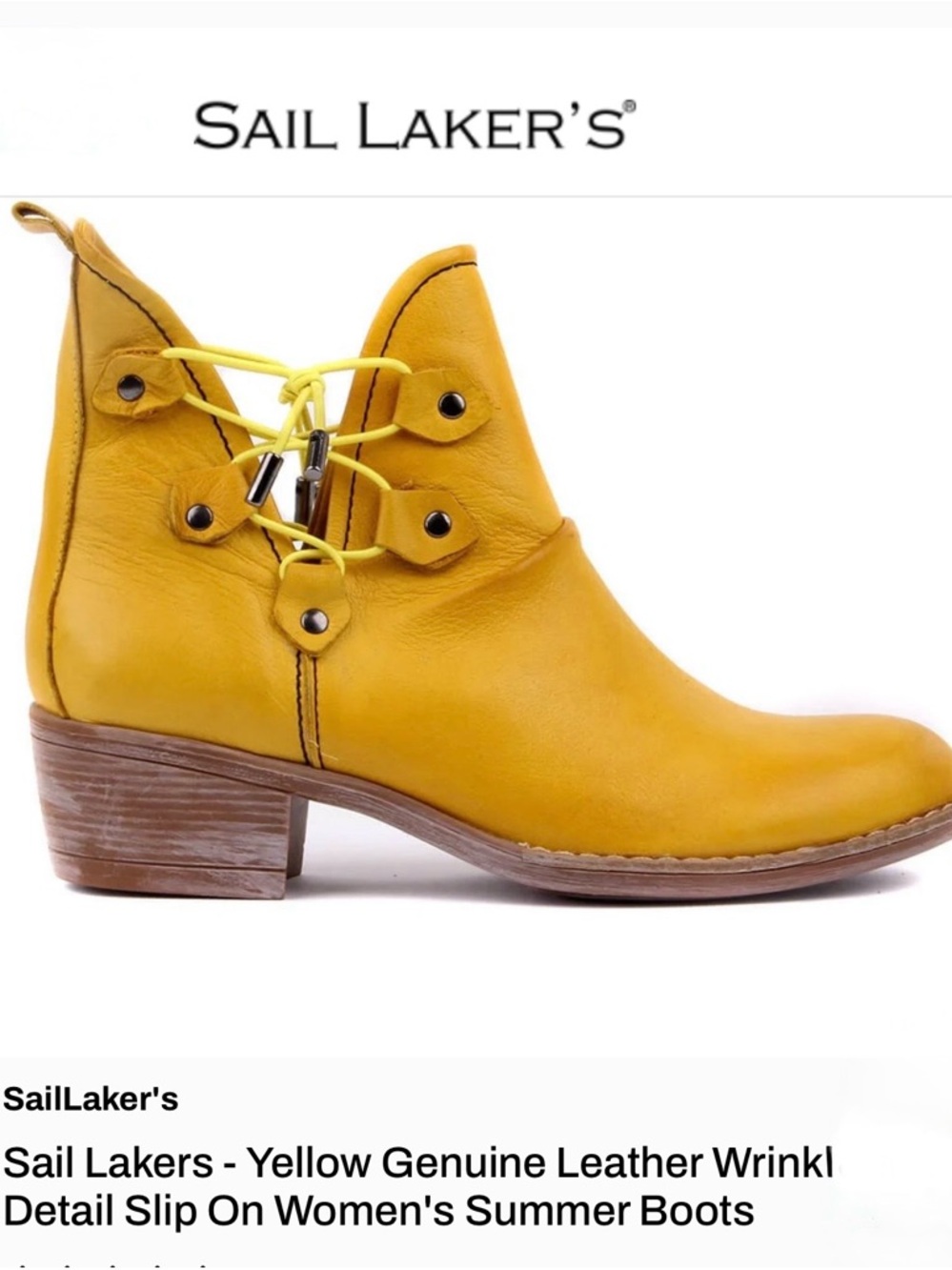 'Vintage' Cool Mustard Ankle Booties - Picture 4 of 4